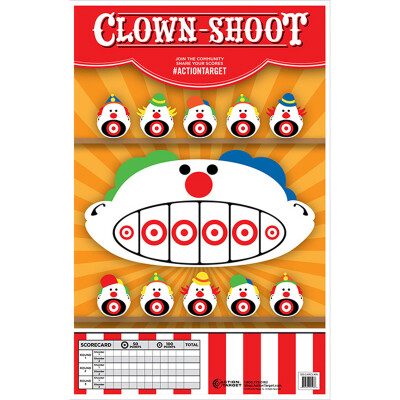 Action Target Clown Shoot Paper Target 23"x35" 100 Count
