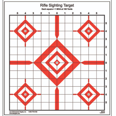 Action Target Advanced Rifle Sighting Target 14"x15" Black Red 100 Pack