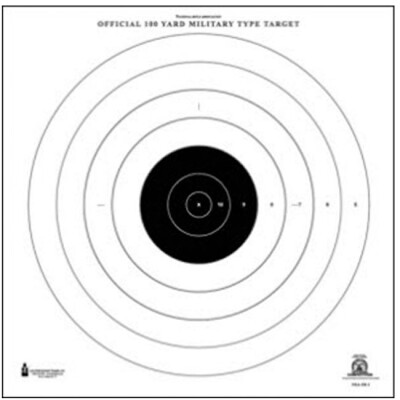 Action Target Official NRA 100-Yard High Power Rifle Slow and Rapid Fire Target 21"x21" Tag Paper 100 Pack