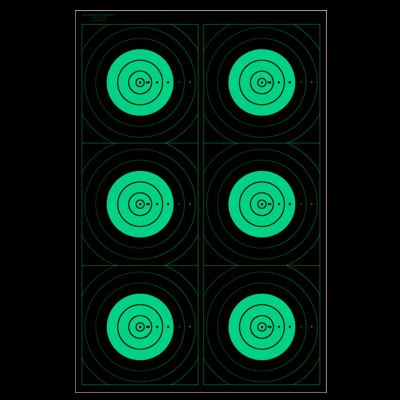 Action Target SR-21C6T Six Red Bullseye Training Target 100 Pack