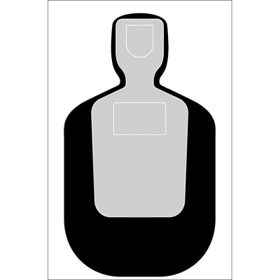 Action Target Standard TQ-19 Qualification Target 24"x45" Paper Target 25 Yard Black and Gray 100 Pack