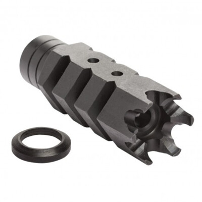 ATI AR-15 .223 Rem/5.56 NATO Steel Shark Muzzle Brake with Crush Washer Black Oxide Finish