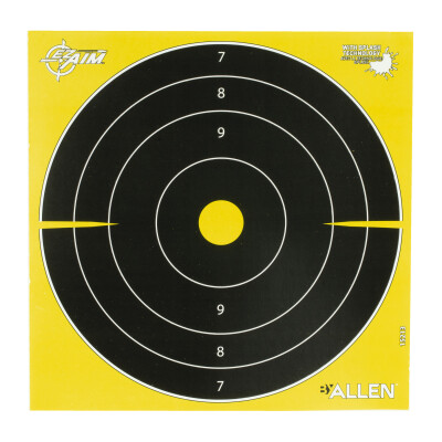 Allen Company EZ Aim Non-Adhesive Bull's-eye Target 8"x8" 25 Pack Yellow and Black