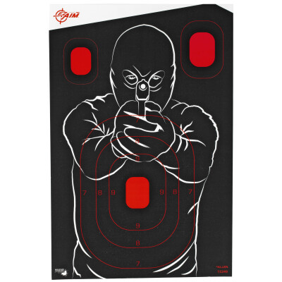 Allen Company EZ Aim Non-Adhesive Bad Guy Silhouette Target 12"x18" 5 Pack Black and Red