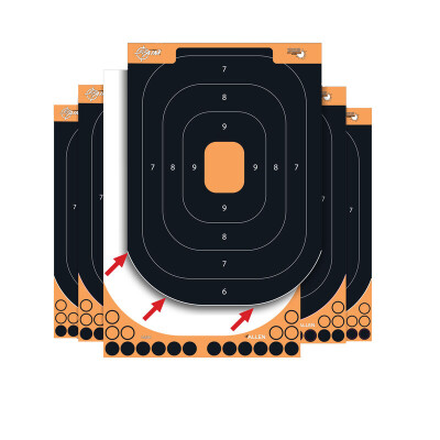 Allen EZ-Aim Splash Reactive Silhouette Training Target Adhesive Backing 12x18 Inch Black and Orange 10 Pack