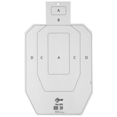 Allen EZ Aim Coroplast IPSC Silhouette Target 18"x30" White