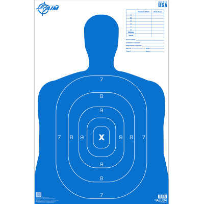 Allen EZ Aim B27 Blue Silhouette Target 23"x35" 50pk