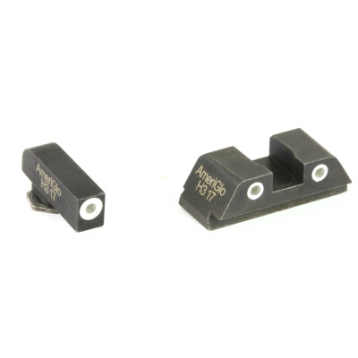 AmeriGlo Classic Sight For Glock 43 3 Dot Tritium Set Front/Rear Green with White Outline
