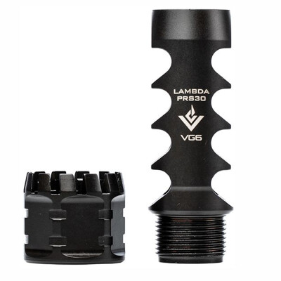Aero Precision VG6 Lambda PRS30 Muzzle Brake .30 Caliber Compatible 5/8x24 Right Hand 17-4PH Stainless Steel Black Nitride Finish