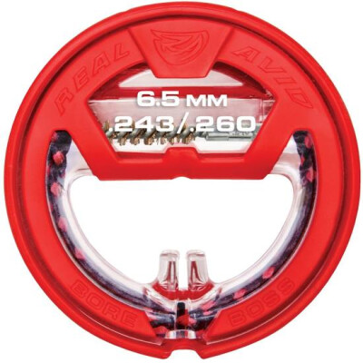 Real Avid Bore Boss 6.5mm/.243/.260 Caliber Single Pass Pull Through Bore Cleaner 32" Cable 8.5" Mop with Storage Handle
