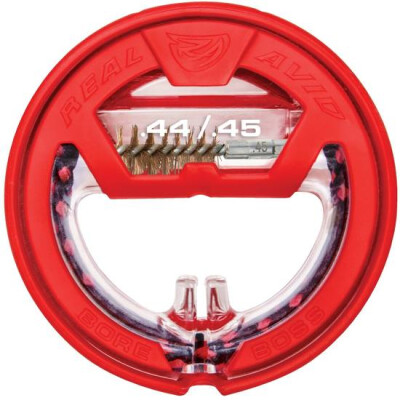Real Avid Bore Boss .44/.45 Caliber Single Pass Pull Through Bore Cleaner 12" Cable 8.5" Mop with Storage Handle