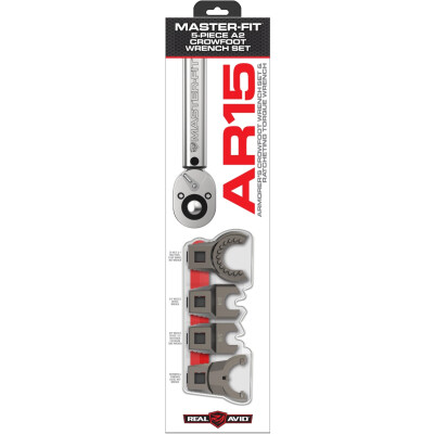 Real Avid 5-Piece Master-Fit A2/AR15 Crowfoot Wrenches and Torque Wrench Set Steel