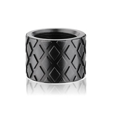 Backup Tactical 1/2x28 Thread Protector Aluminum Hash Marks Black