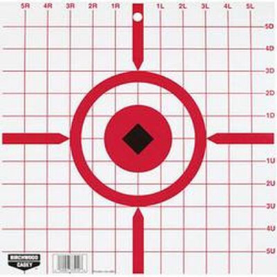 Birchwood Casey Rigid 12" Crosshair Sight-In Paper Target Indoor/Outdoor White 10 Pack 37210