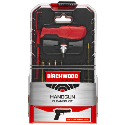 Birchwood Casey Universal Handgun Cleaning Kit Multi-Caliber 16-Piece Set with Travel Case