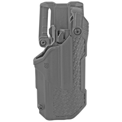 BLACKHAWK! T-Series L3D Level 3 Light Bearing Duty Holster Fits Glock 17/19/22/23 with TLR-1, 2 Right Hand Polymer Basketweave Finish Black