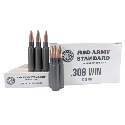 Red Army Standard .308 Winchester Ammunition 20 Rounds FMJ 150 Grain Steel Cased