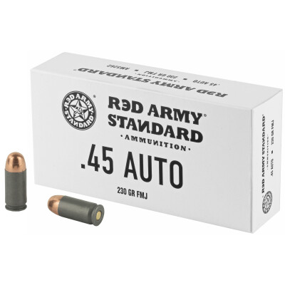 Century Arms Red Army Standard White .45 ACP Ammo 50 Rounds 230 Grain FMJ Steel Cased
