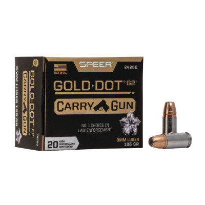 Speer Gold Dot 9mm Luger Ammunition 20 Rounds GDHP 135 Grain