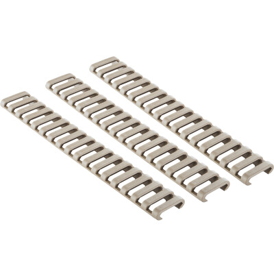 ERGO Low Profile Picatinny Ladder Rail Cover 18 Slot Santoprene 3 Pack Coyote Brown 4373-3PK-CB