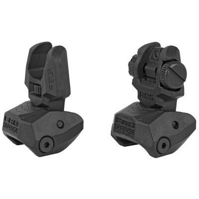 FAB Defense AR-15 Folding Sight Set Same Plane Polymer Black