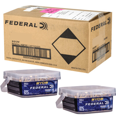 Federal Champion BYOB .22 Long Rifle Ammunition 825 Rounds Copper Plated HP 36 Grain