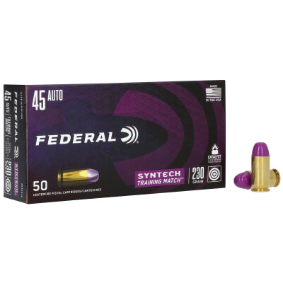 Federal Syntech Training Match .45 ACP Ammo 230 Grain TSJ