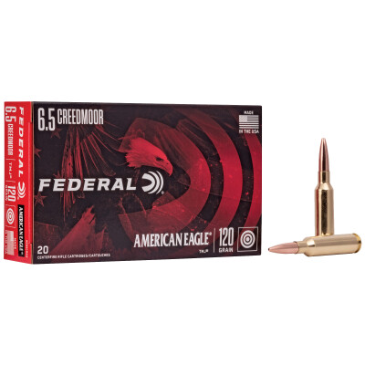 Federal American Eagle 6.5 Creedmoor Ammunition 20 Rounds TMJ 120 Grain