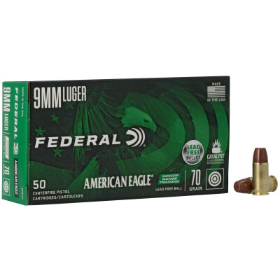 Federal American Eagle 9mm Indoor Range Training Ammo 50 Rounds