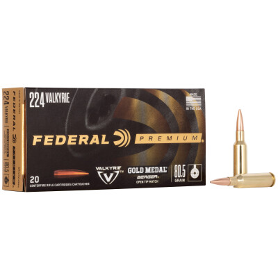 Federal Gold Metal Berger 224 Valkyrie Ammunition 20 Rounds OTM 80.5 Grains