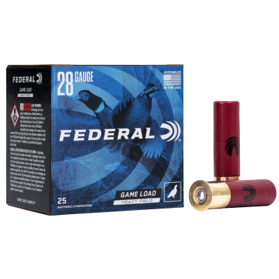 Federal Game Shok Upland Hi-Brass 28 Gauge Ammunition 25 Rounds 2-3/4" #6 Lead 1 oz