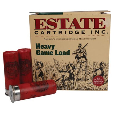 Ammo 12 Gauge Estate Cartridge Heavy Game 2-3/4" #8 Lead 1-1/8 Ounce 1255 fps 25 Rounds HG128