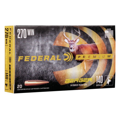 Federal Premium Berger Hybrid Hunter .270 Winchester Ammunition 20 Rounds 140 Grain Berger Hybrid 2950fps