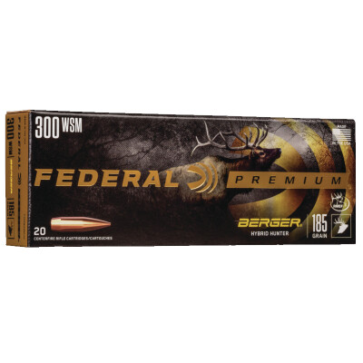 Federal Premium Berger Hybrid Hunter .300 Winchester Short Magnum Ammunition 20 Rounds 185 Grain Berger Hybrid 2950fps