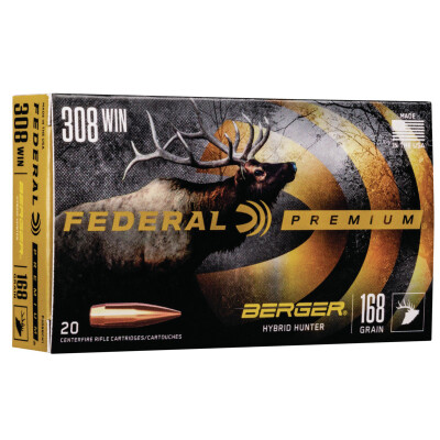 Federal Premium Berger Hybrid Hunter .308 Winchester Ammunition 20 Rounds 168 Grain Berger Hybrid 2800fps