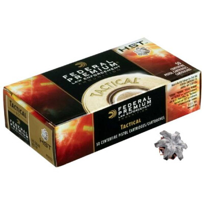 Federal LE Tactical .45 ACP +P Ammunition 50 Rounds HST JHP 230 Grain