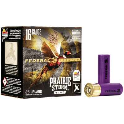 Federal Prairie Storm 16 Gauge Ammunition 25 Rounds 2-3/4" #5 Lead 1-1/4oz