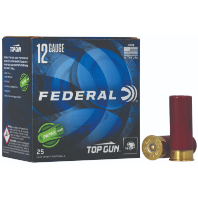 Federal Top Gun With Paper Wad 12 Gauge Ammo 2-3/4" #7.5 Lead Shot 