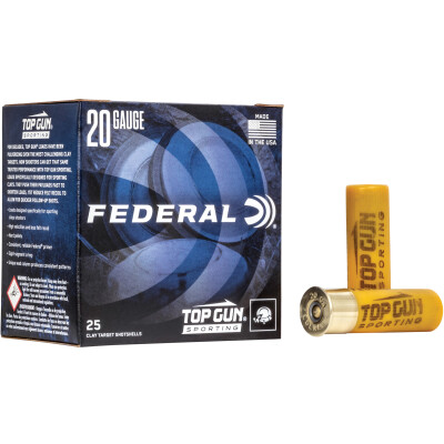 Federal Top Gun Sporting 20 Gauge Ammunition 25 Rounds 2-3/4" #7.5 Lead