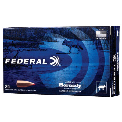 Federal Varmint & Predator .308 Winchester Ammunition 20 Rounds 110 Grain Hornady V-Max Projectile 3300fps