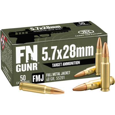 FN GUNR 5.7x28 Ammunition 50 Rounds SS201 FMJ 40 Grain