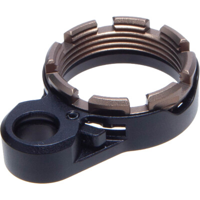 Fortis K2 Lightweight Enhanced Castle Nut End Plate For AR-15 Aluminum Black/FDE