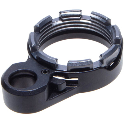 Fortis K2 Lightweight Enhanced Castle Nut End Plate For AR-15 Aluminum Black/Gray