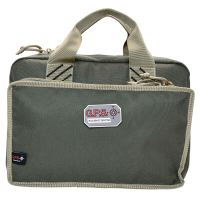 GPS Quad Pistol Range Bag with Storage Pockets Green