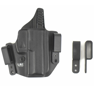 LAG Tactical Defender Series OWB/IWB Holster for S&W Shield 9 EZ ONLY Right Hand Draw Kydex Construction Matte Black Finish