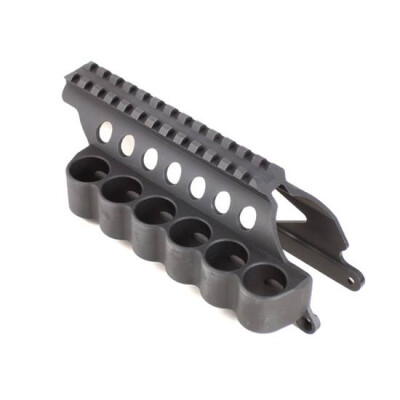 Mesa Tactical 6 Round SureShell Saddle Rail for Remington 870 12 Gauge Aluminum Black