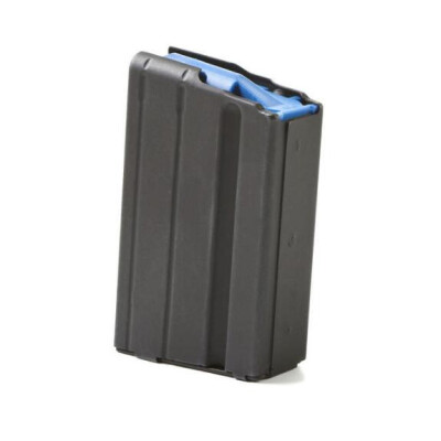 ASC AR-15 Magazine 6.5 Grendel 5 Rounds Blue Polymer Follower Stainless Steel Body Matte Black Finish