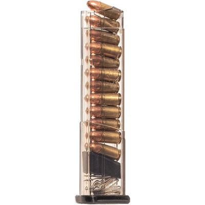 Elite Tactical Systems, Smith & Wesson M&P9 Shield, 9MM Magazine, 12 Rounds, Polymer, Translucent