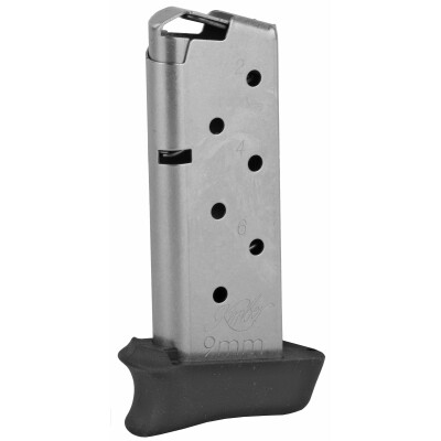 Kimber Micro 9 Magazine 9mm Luger 7 Rounds With Hogue Grip Extended Steel Construction Blued