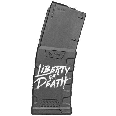 Mission First Tactical Extreme Duty AR-15 Magazine .223 Rem/5.56 NATO 30 Rounds Polymer Black with Liberty or Death Logo